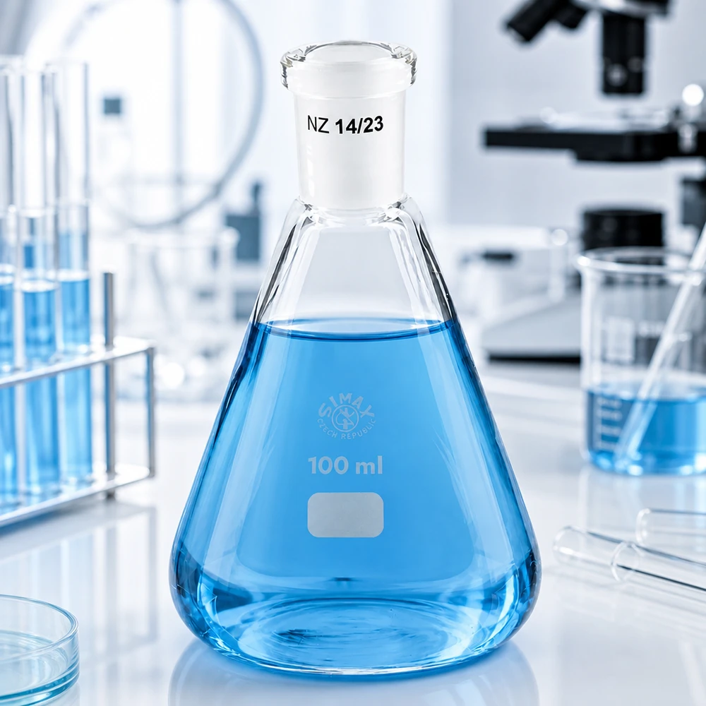 Erlenmeyerkolben 100ml mit Normschliff (14/23) Erlenmeyerkolben 100ml mit Normschliff (14/23)
