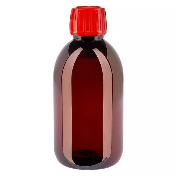 PET Flasche 250ml mit rotem Verschluss Originalitätsverschluss