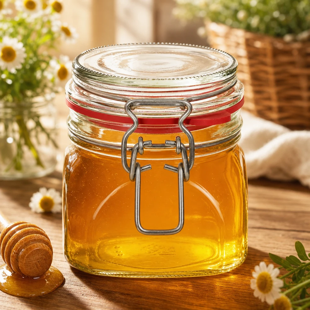 Hochwertiges 370ml Einweckglas mit robustem Bügelmechanismus für professionelle Küchenlagerung