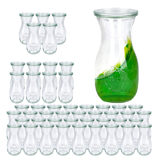 48er Set Weck Gläser 290ml Saftflasche mit 48 Glasdeckeln