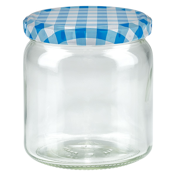408ml Rundglas + BasicSeal Deckel blau/weiß UNiTWIST