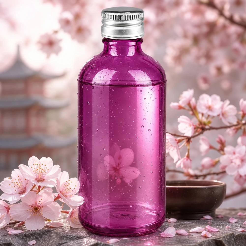 Professional 100ml Purple Glasflasche mit Standardgewinde für Labor und Aromatherapie-Mischungen