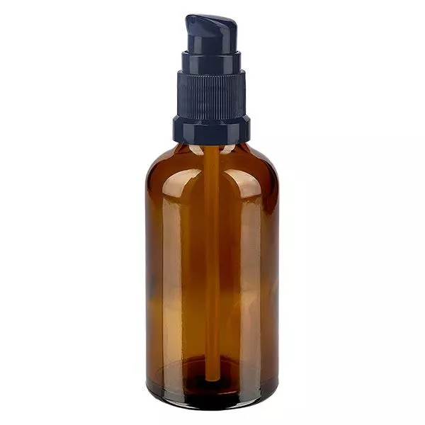 Apothekenflasche braun 50ml PumpVerschluss schwarz Standard Apothekenflasche braun 50ml PumpVerschluss schwarz Standard