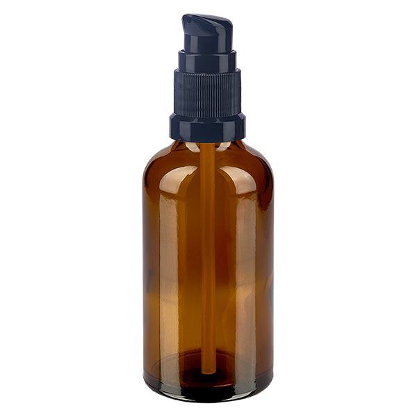 Apothekenflasche braun 50ml PumpVerschluss schwarz Standard