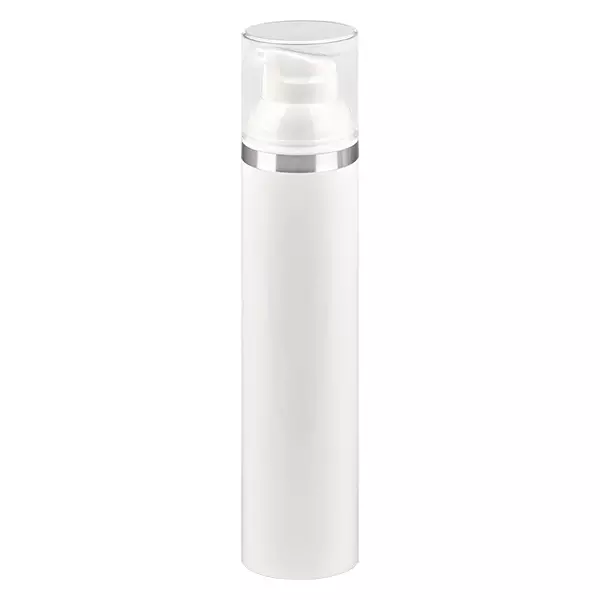 100ml Airless Dispenser weiß mit Silberprägung 100ml Airless Dispenser weiß mit Silberprägung