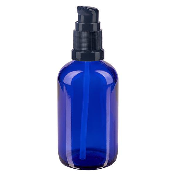 Apothekenflasche blau 100ml PumpVerschluss schwarz Standard