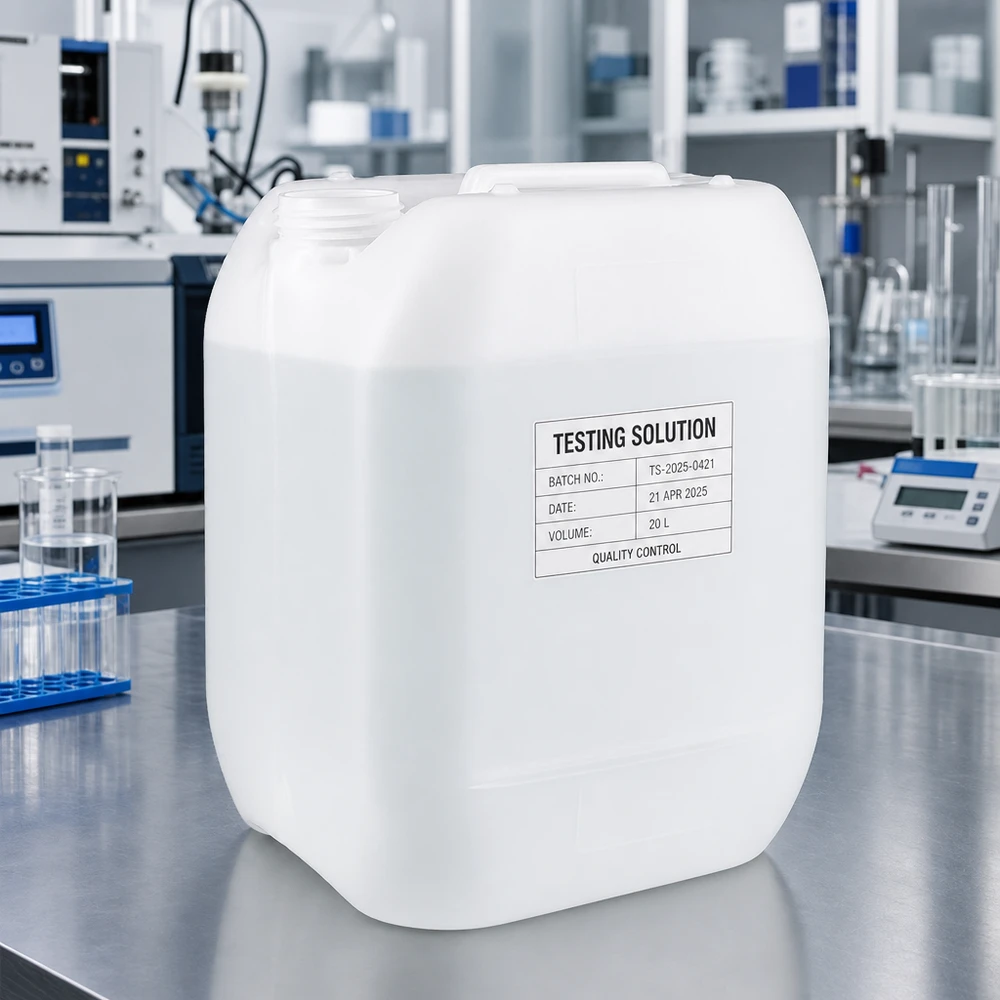 Robuster Kunststoffkanister 10 Liter mit breitem Boden standsicher für Industrie und Forschung