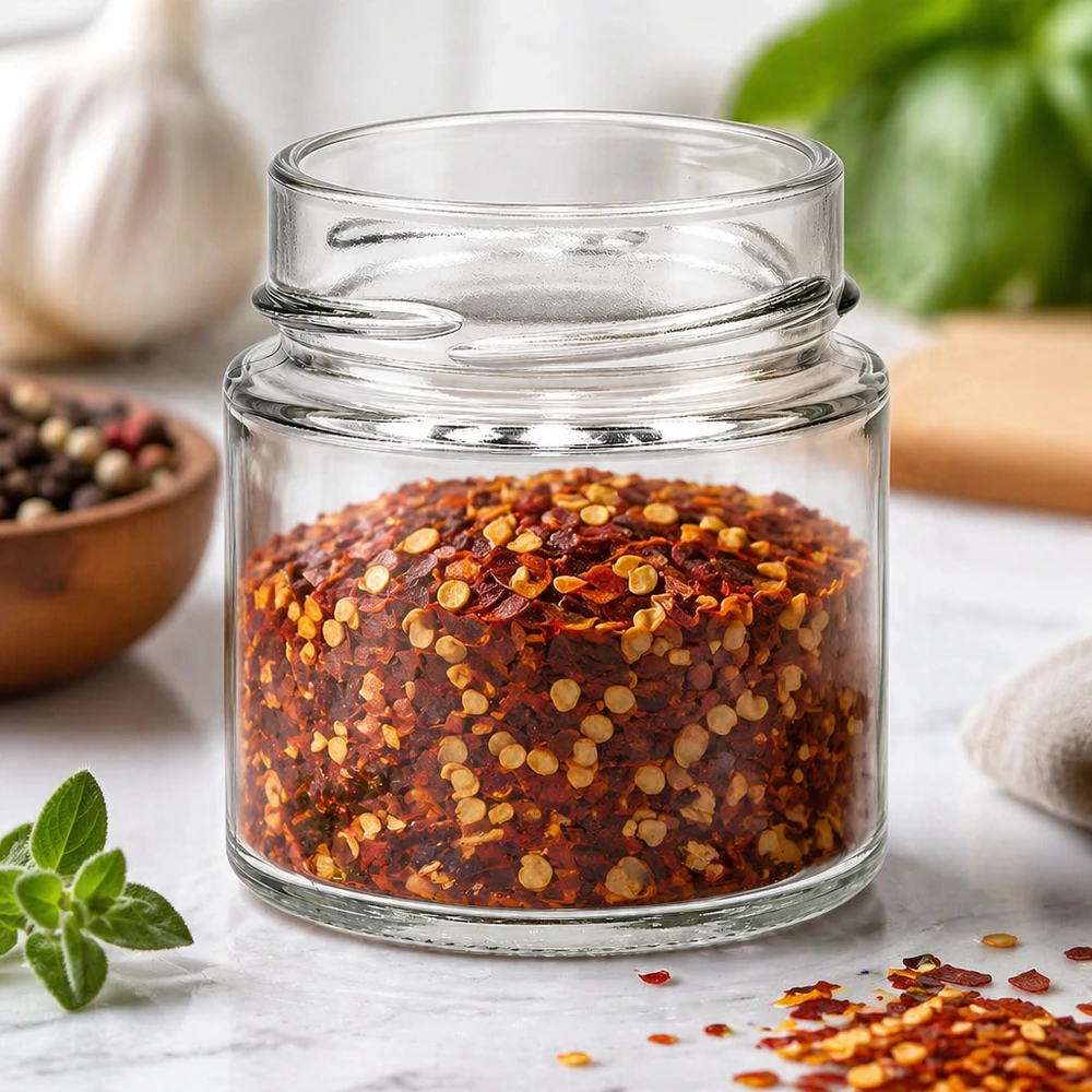 135ml Rundglas ohne Deckel (TO58deep) UNiTWIST UNiTWIST Runda135 Rundglas 135ml mit Chili-Gewürzmischung gefüllt TO58deep Deckel Gewürzaufbewahrung Küche