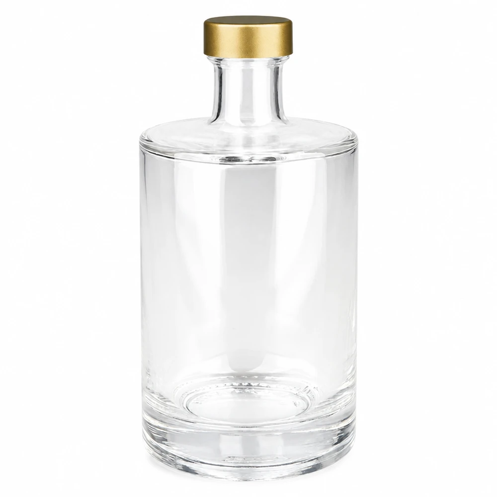Elegante 500ml Glasflasche Sam mit goldenem Schraubverschluss - stilvolle Aufbewahrung für Küche und Haushalt