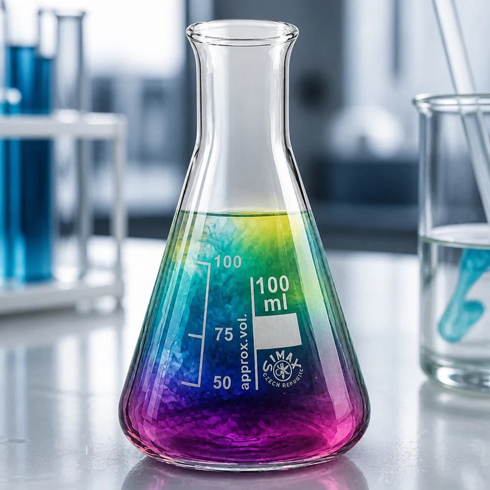 Kompakter 100ml Erlenmeyerkolben mit schmalem Hals perfekt für kleine Ansätze