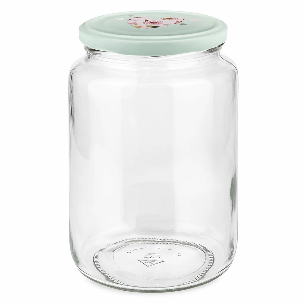 795ml Rundglas + BasicSeal Deckel Herz mint UNiTWIST 795ml Rundglas mit mint BasicSeal Deckel Herz-Design Einmachglas Vorratsglas Glasdose mit Schraubverschluss