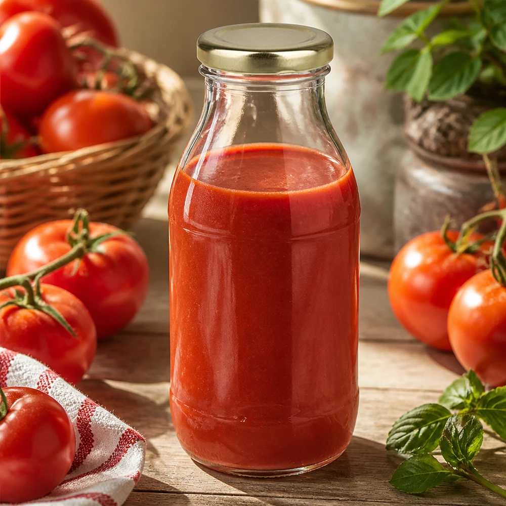 UNiTWIST Glasflasche 250ml BasicSeal Deckel gold perfekt für hausgemachte Tomatensauce