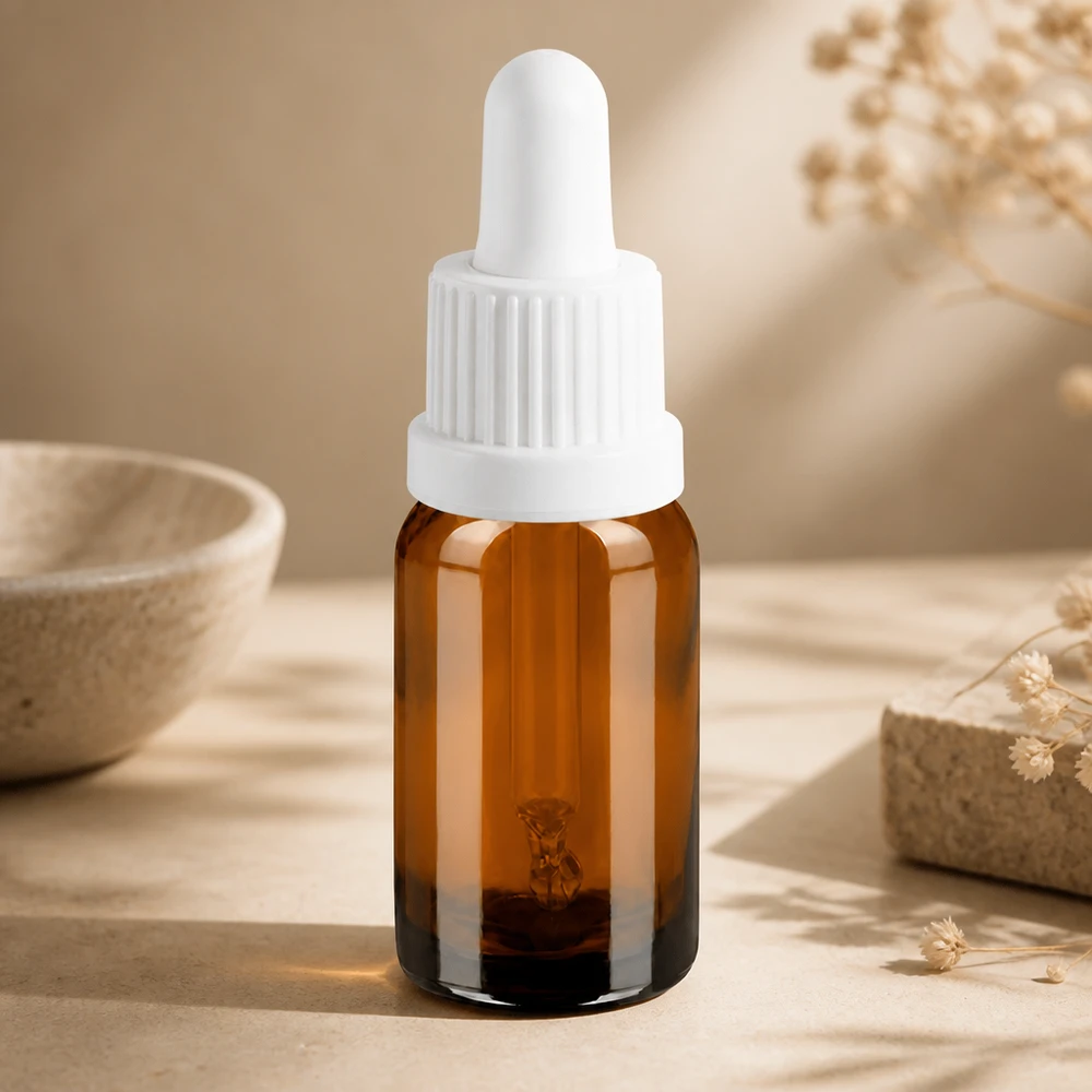 10ml Pipettenflasche braun mit weißem Verschluss ideal für lichtempfindliche Substanzen