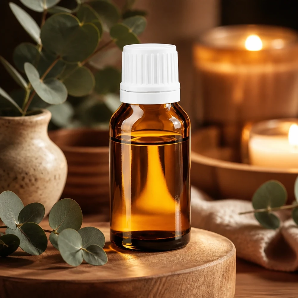 Lichtschutzflasche 15ml aus Braunglas mit weißem Originalverschluss und präzisem Tropfeinsatz