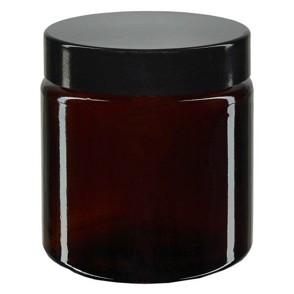 120ml Glastiegel. braun, mit schwarzem Bakelit ApoGlas 120ml Glastiegel. braun, mit schwarzem Bakelit ApoGlas