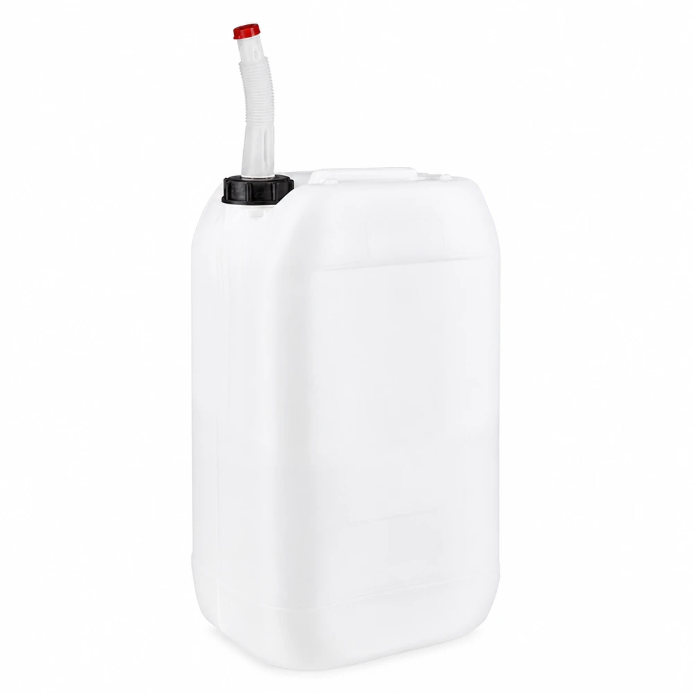 Kanister 15 Liter mit Auslaufrohr Flex Robuster Kunststoffbehälter 15 Liter mit flexiblem Einfüllrohr in Lebensmittelqualität