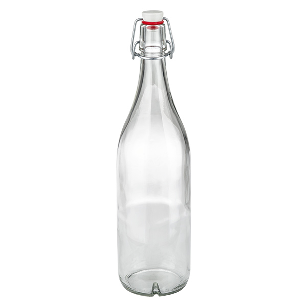 1000ml Glasflasche und Bügelverschluss Porzellan UNiTWIST 1000ml Glasflasche mit Bügelverschluss aus Porzellan leer transparent für Getränke Aufbewahrung