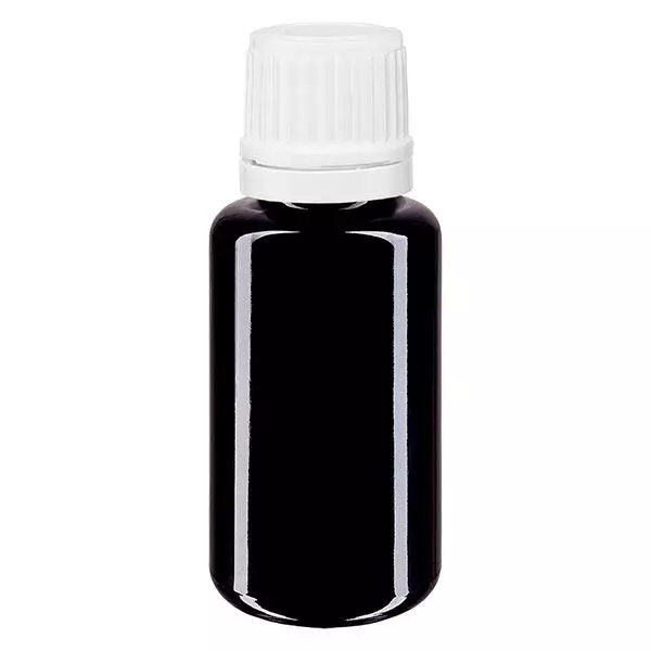 Apothekenflasche violett 20ml Schraubverschluss weiß Originalitätsverschluss