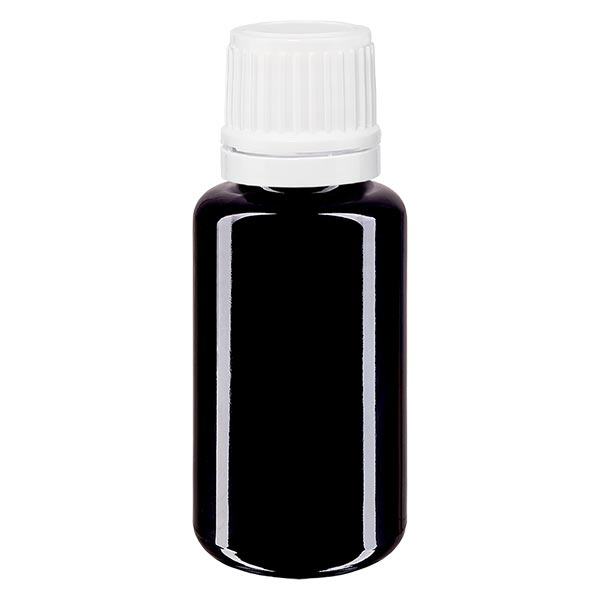 Apothekenflasche violett 20ml Schraubverschluss weiß Originalitätsverschluss Apothekenflasche violett 20ml Schraubverschluss weiß Originalitätsverschluss