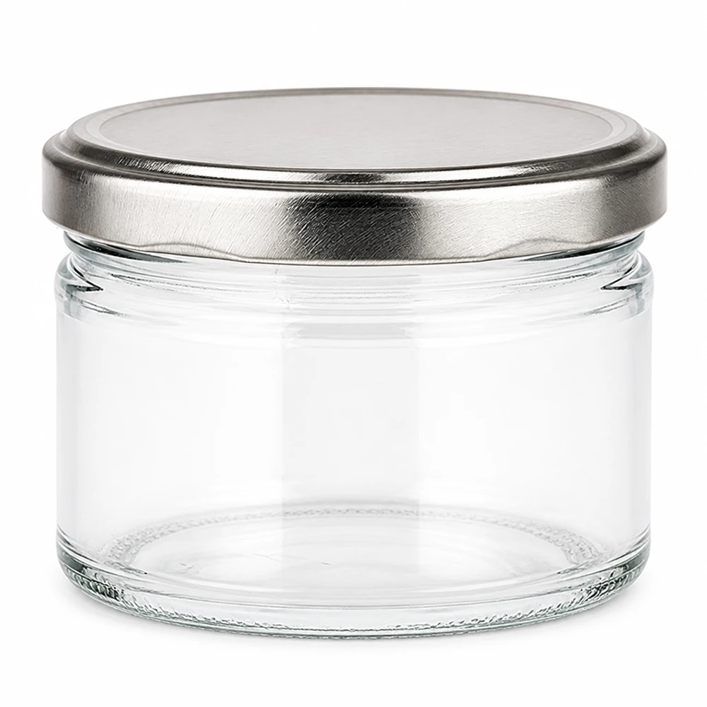 540ml Rundglas + BasicSeal Deckel silber matt UNiTWIST 540ml Rundglas mit silber mattem BasicSeal Deckel, leeres Einmachglas aus Klarglas für Konservierung und Aufbewahrung