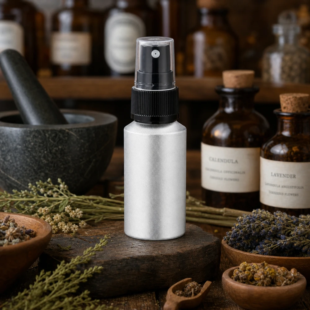Robuste 30ml Sprayflasche aus Aluminium mit langlebigem Pumpzerstäuber