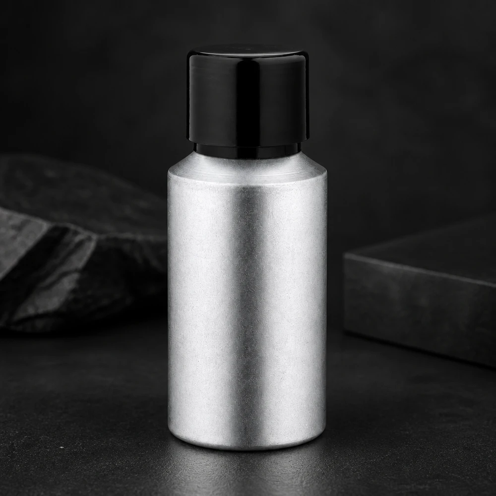 Robuste 30ml gebeizte Aluminiumflasche mit UV-Schutz durch undurchsichtige Metallwände
