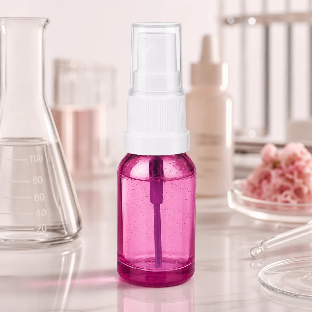 10ml Sprayflasche weiss/transparent Standard PurpleLine UT18/10 10ml Sprayflasche durchsichtig lila mit weißem Verschluss perfekt für Aromatherapie und Düfte