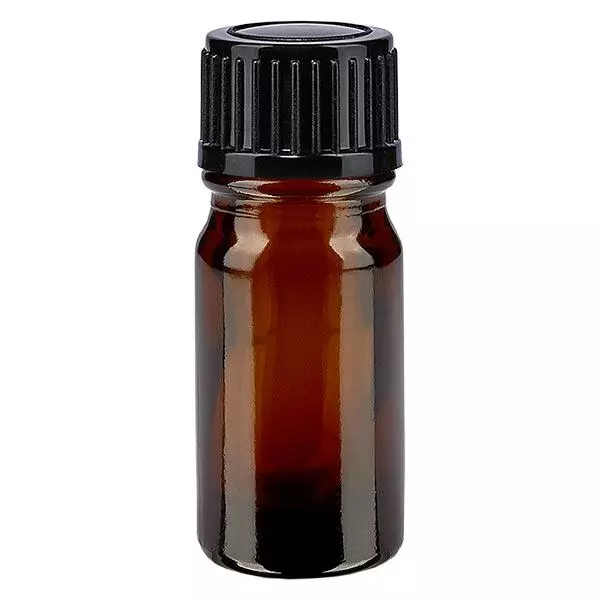 Apothekenflasche braun 5ml Tropfverschluss 1mm schwarz Standard Apothekenflasche braun 5ml Tropfverschluss 1mm schwarz Standard