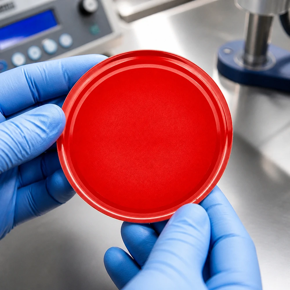 Runde rote Dichtungsfläche 82mm BasicSeal TO82 Deckel UNiTWIST Detailansicht von innen