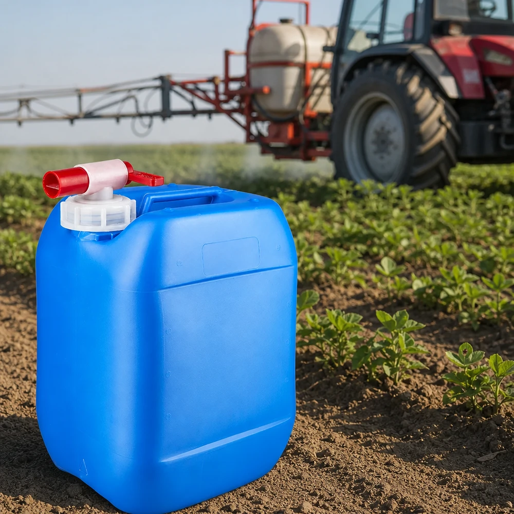Kanister 10 Liter blau mit Auslaufhahn Tragbarer 10 Liter Kanister Blau mit Auslaufhahn zur sicheren Lagerung von Agrarchemikalien