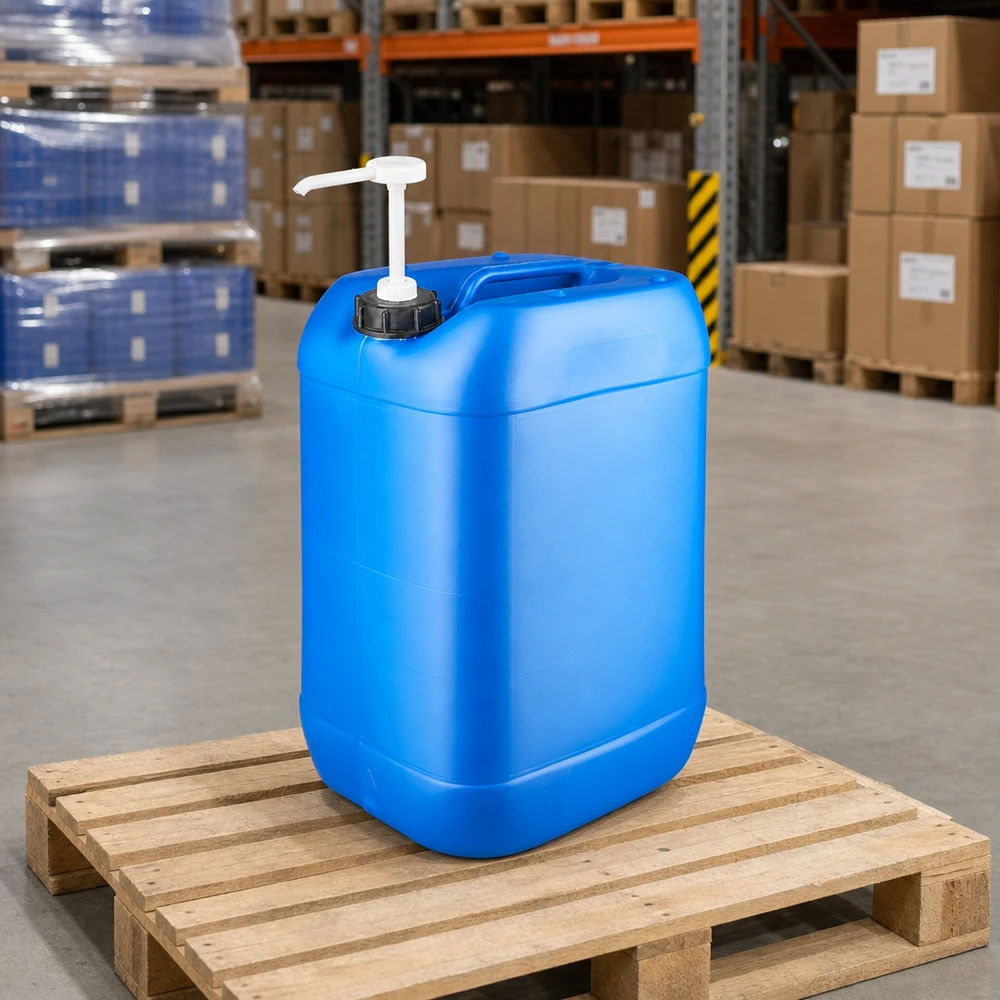 Kanister 25 Liter blau mit Dosierpumpe Industriekanister 25 Liter blau mit Dosierpumpe zur professionellen Lagerung und Ausgabe