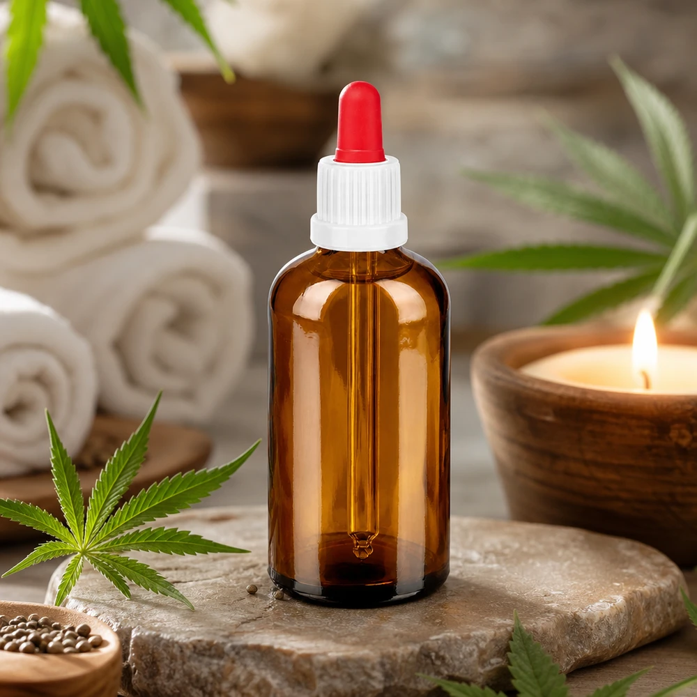 Lichtgeschützte 100ml Braunglasflasche mit Pipettenverschluss für Kosmetik und Aromatherapie