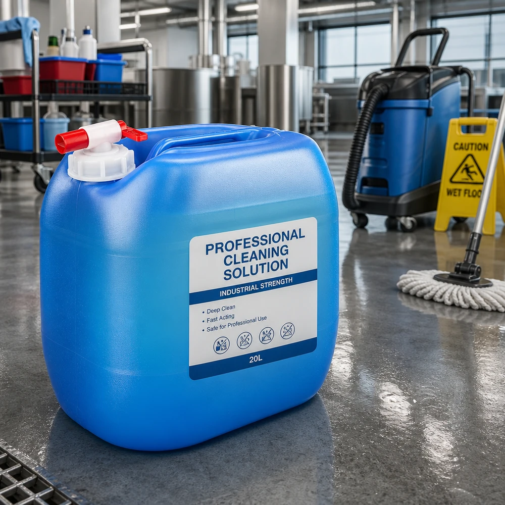 Kanister 30 Liter blau mit Auslaufhahn Blauer 30 Liter Vorratsbehälter mit Auslaufhahn für industrielle Reinigungschemikalien