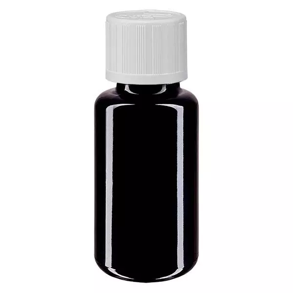 Apothekenflasche violett 20ml Schraubverschluss weiß Kindersicherung Standard