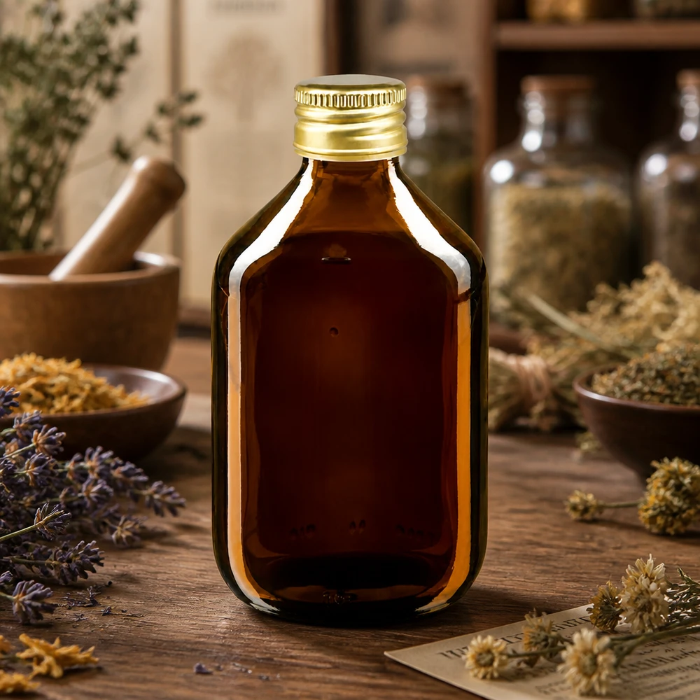 Vielseitige 300ml Braunglasflasche ideal für Kräuterextrakte ätherische Öle und Heilmittel