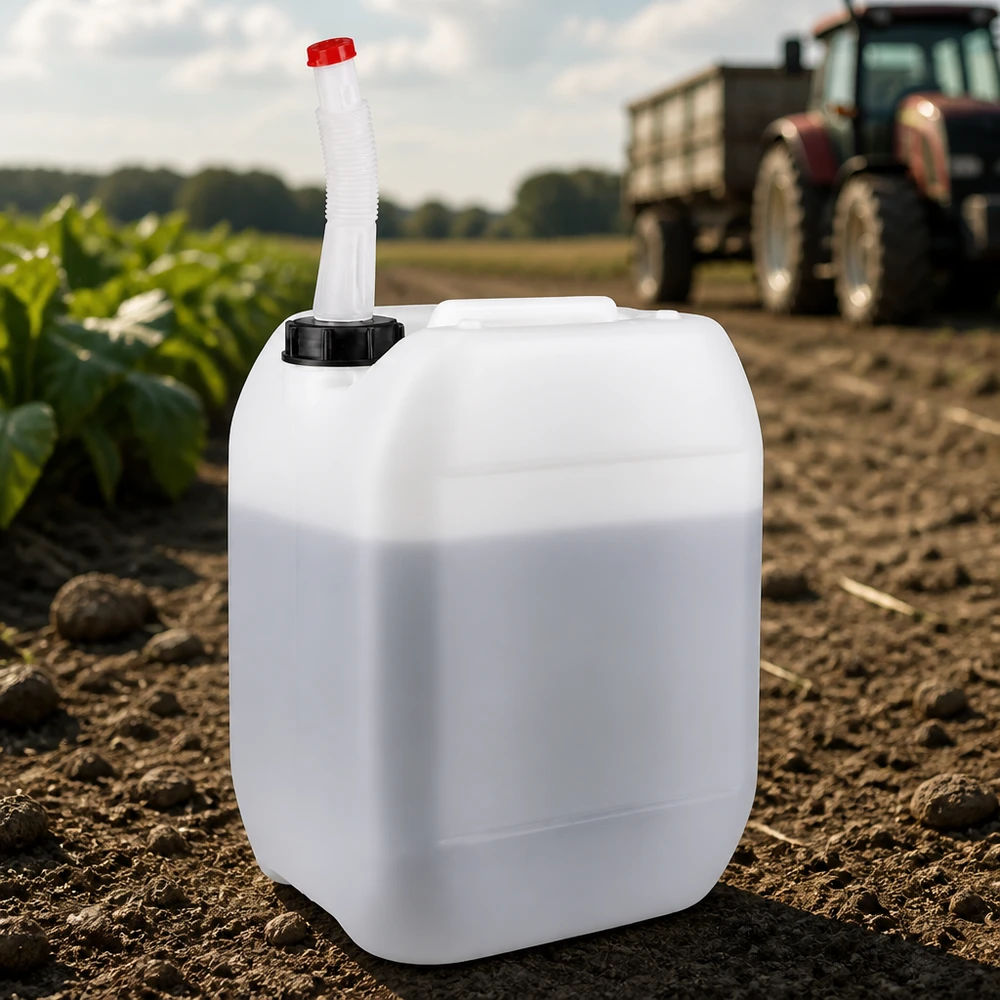 Kanister 10 Liter mit Auslaufrohr Flex Leichtgewichtiger 10 Liter Kunststoffbehälter mit beweglichem Auslaufrohr für Feldarbeiten
