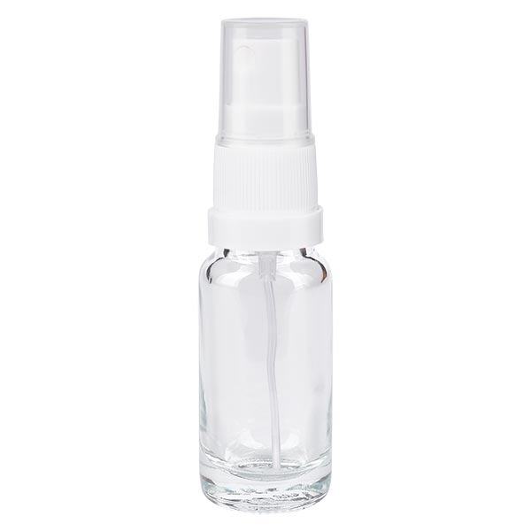 Apothekenflasche klar 10ml Sprayaufsatz weiß Apothekenflasche klar 10ml Sprayaufsatz weiß