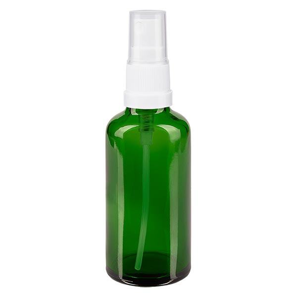 Apothekenflasche grün 50ml Sprayaufsatz weiß