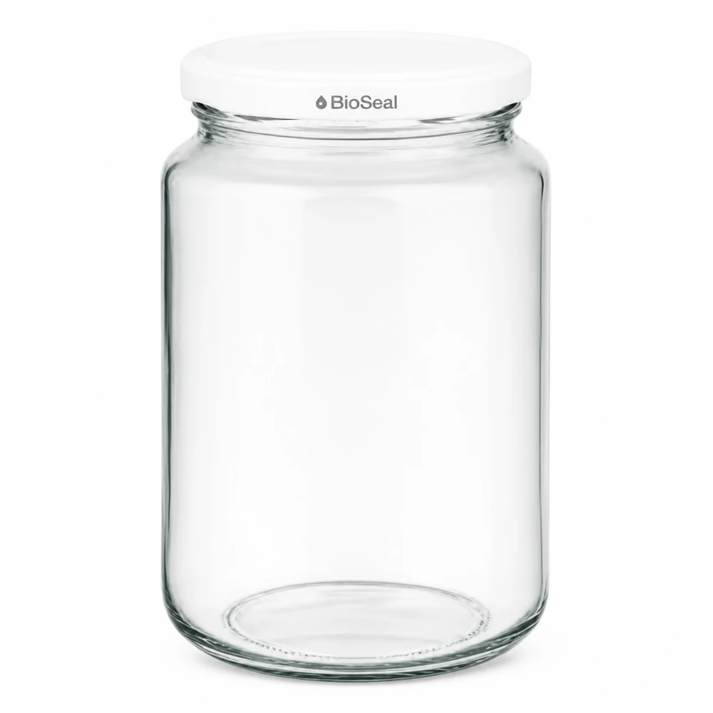 UNiTWIST Runda382 mit weissem Deckel TO66 BioSeal UNiTWIST Runda382 Einmachglas mit weißem TO66 BioSeal Deckel - leeres Glasgefäß für Konservierung und Aufbewahrung