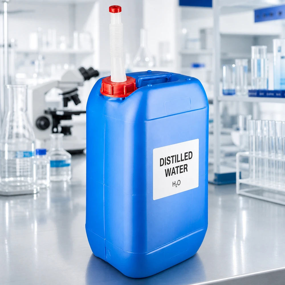 Kanister 15 Liter blau mit Auslaufrohr Flex Destilliertes Wasser Kanister 15 Liter blau mit praktischem Flex-Ausgießrohr