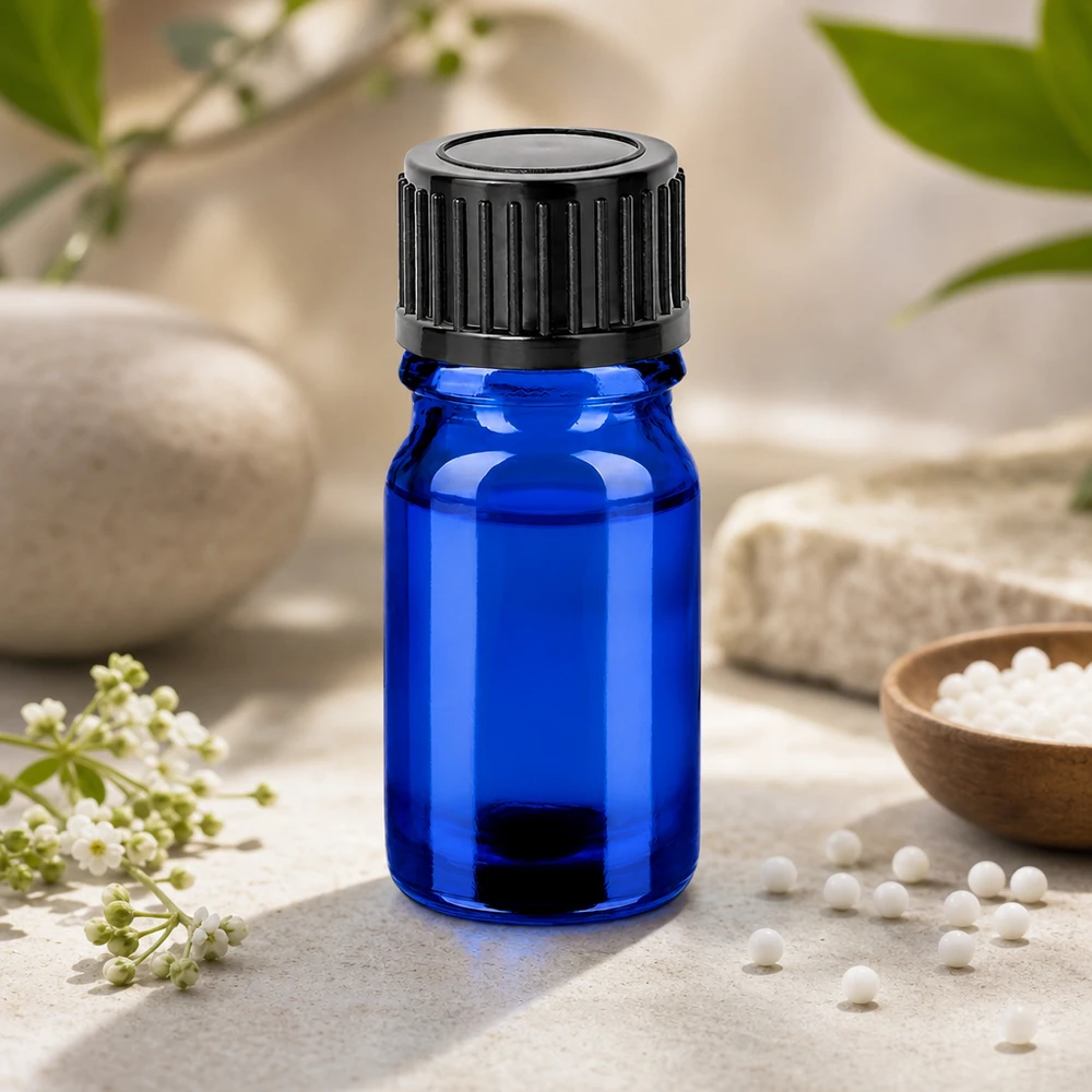 Robuste Kleinmengenflasche 5ml mit matter Optik und griffigem Verschluss für den täglichen Gebrauch