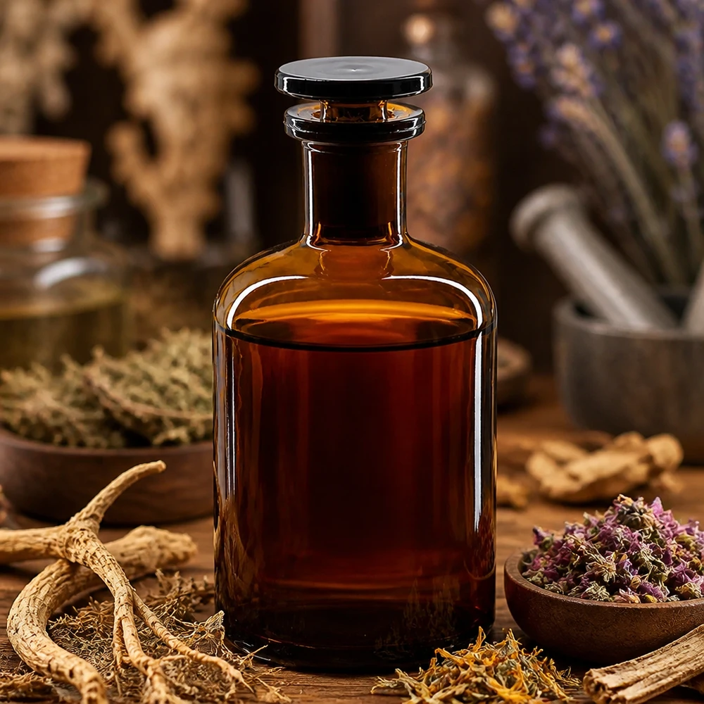 Rundschulterfl. 100ml braun Enghals Glasstopfen Klassische Rundschulterflasche 100ml Enghals braun für Aromatherapie und Naturkosmetik