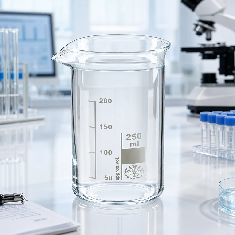 Becherglas 250ml Borosilikatglas, hohe Form Laborglasware Becherglas 250ml hohe Form dickwandiges Borosilikatglas tschechische Herstellung SIMAX