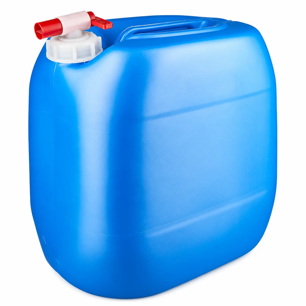 Lebensmittelechter Kanister 30 Liter Blau mit Auslaufhahn für Wasser und Getränke