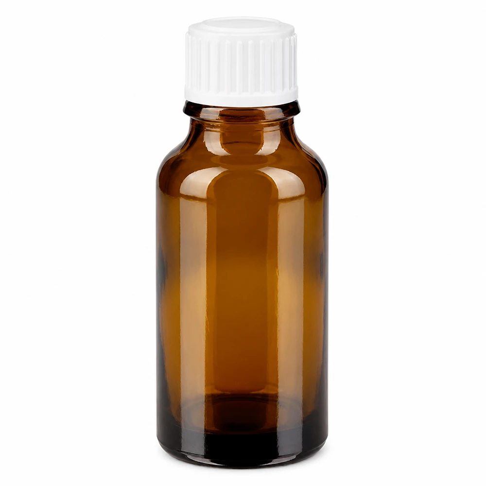 Apothekenflasche braun 20ml Tropfverschluss weiß 0.8mm Standard Medizinische Tropfflasche Braunglas 20ml für ätherische Öle und Pharmazeutika