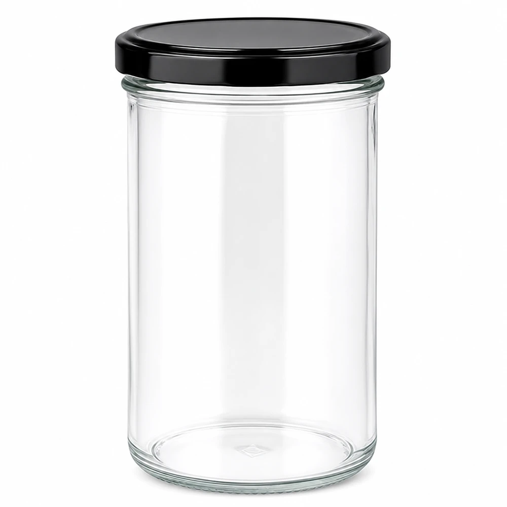 277ml Sturzglas mit BasicSeal Deckel schwarz UNiTWIST 277ml Sturzglas leer mit schwarzem BasicSeal Deckel Einmachglas Marmeladenglas Vorratsglas