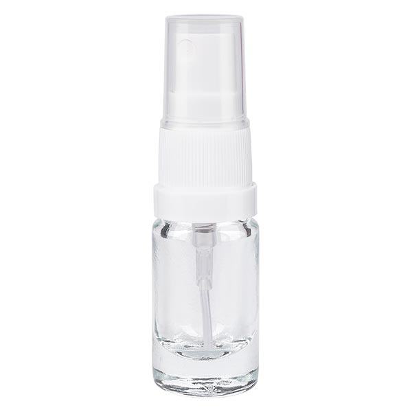 Apothekenflasche klar 5ml Sprayaufsatz weiß Apothekenflasche klar 5ml Sprayaufsatz weiß