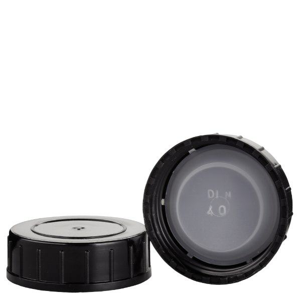Schraubverschluss schwarz aus PolypropylenN 40mm (DIN 40)