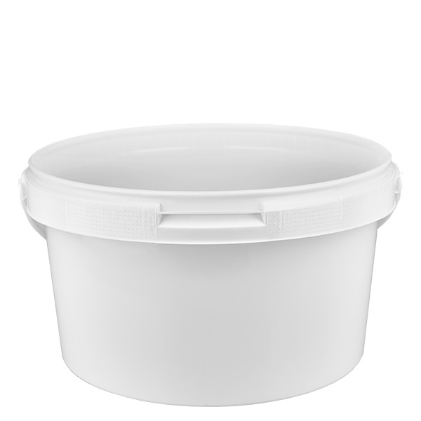 Eimer 3.5L aus weißem Kunststoff Polypropylen ohne Deckel Eimer 3.5L aus weißem Kunststoff Polypropylen ohne Deckel