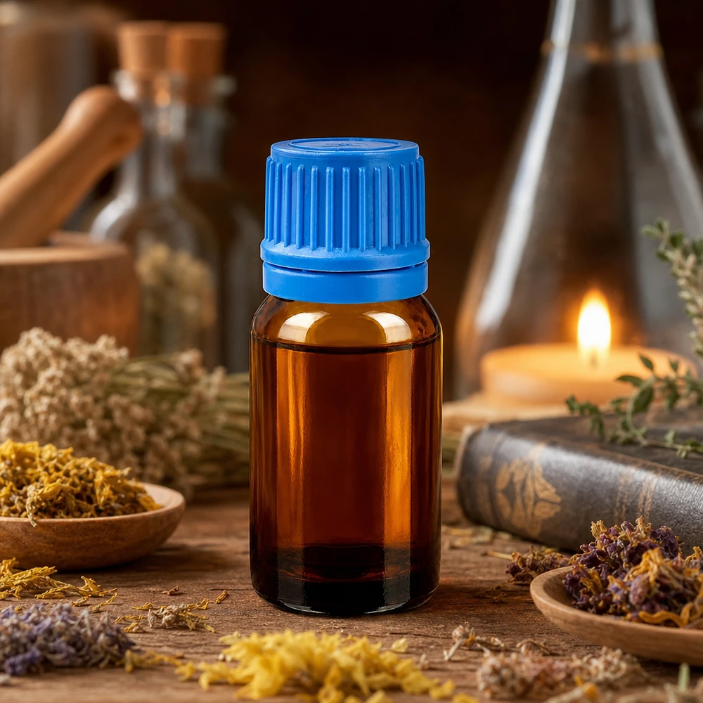 10ml Flasche 11mm Schraubverschluss blau Originalitätsverschluss BrownLine UT18/10 Praktische 10ml Glasflasche mit blauem Verschluss perfekt für DIY-Kosmetik und Mischungen